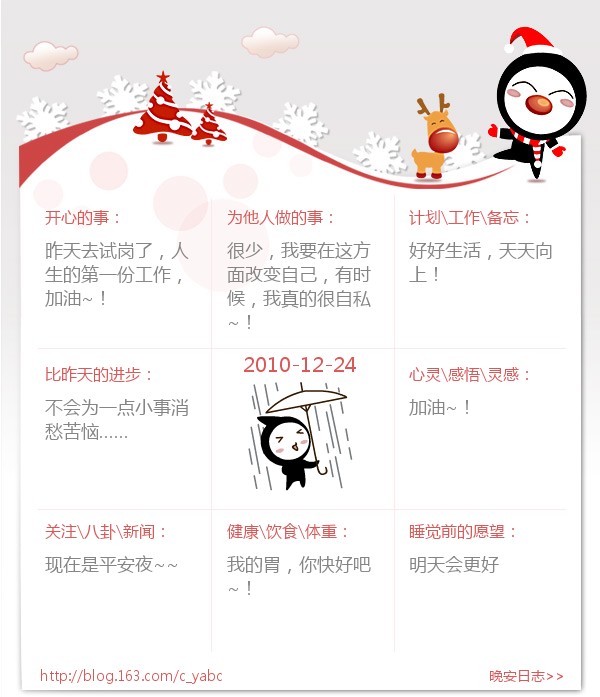 晚安日志 - 2010年12月24日