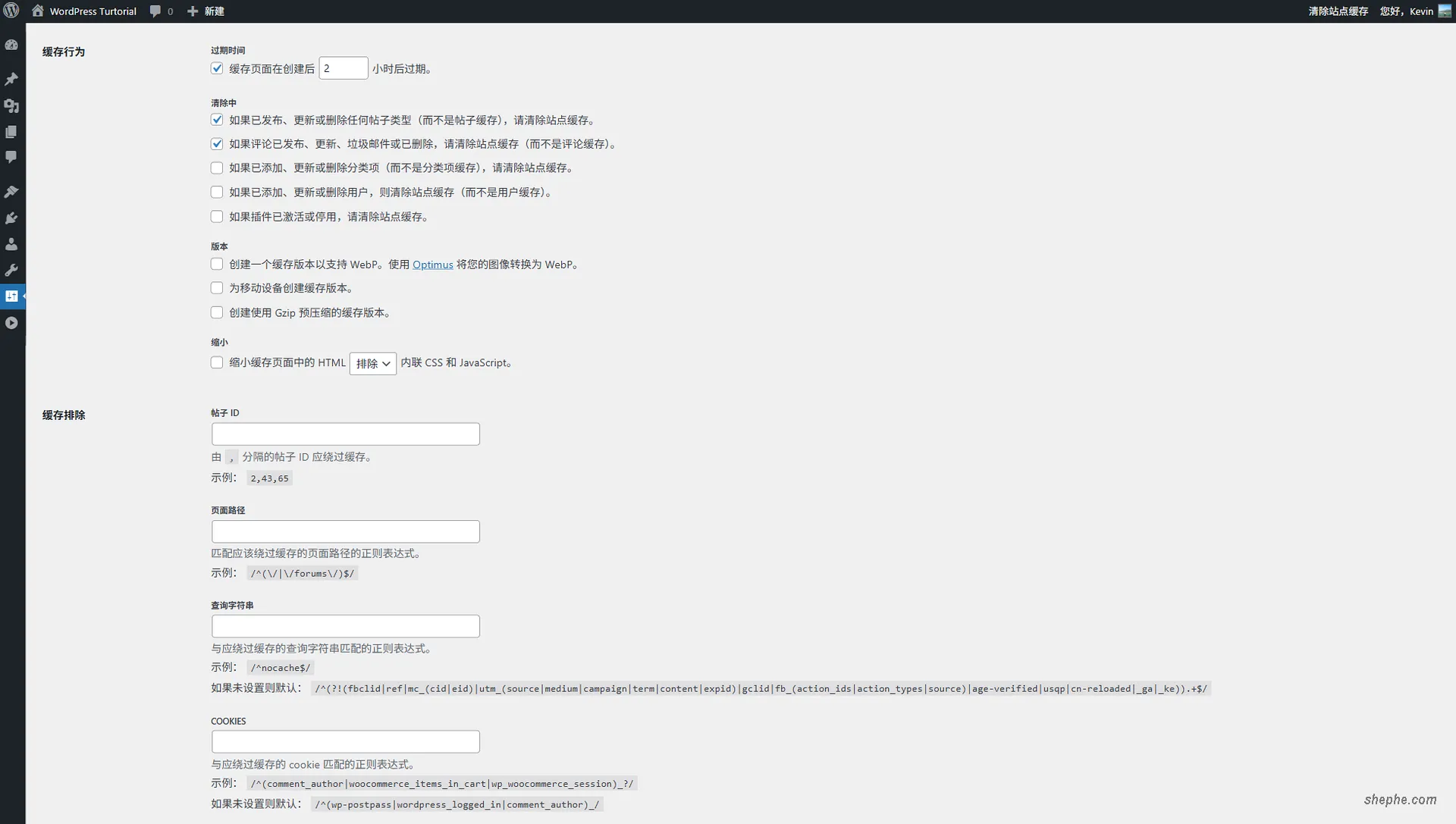 WordPress Cache Enabler 页面缓存插件