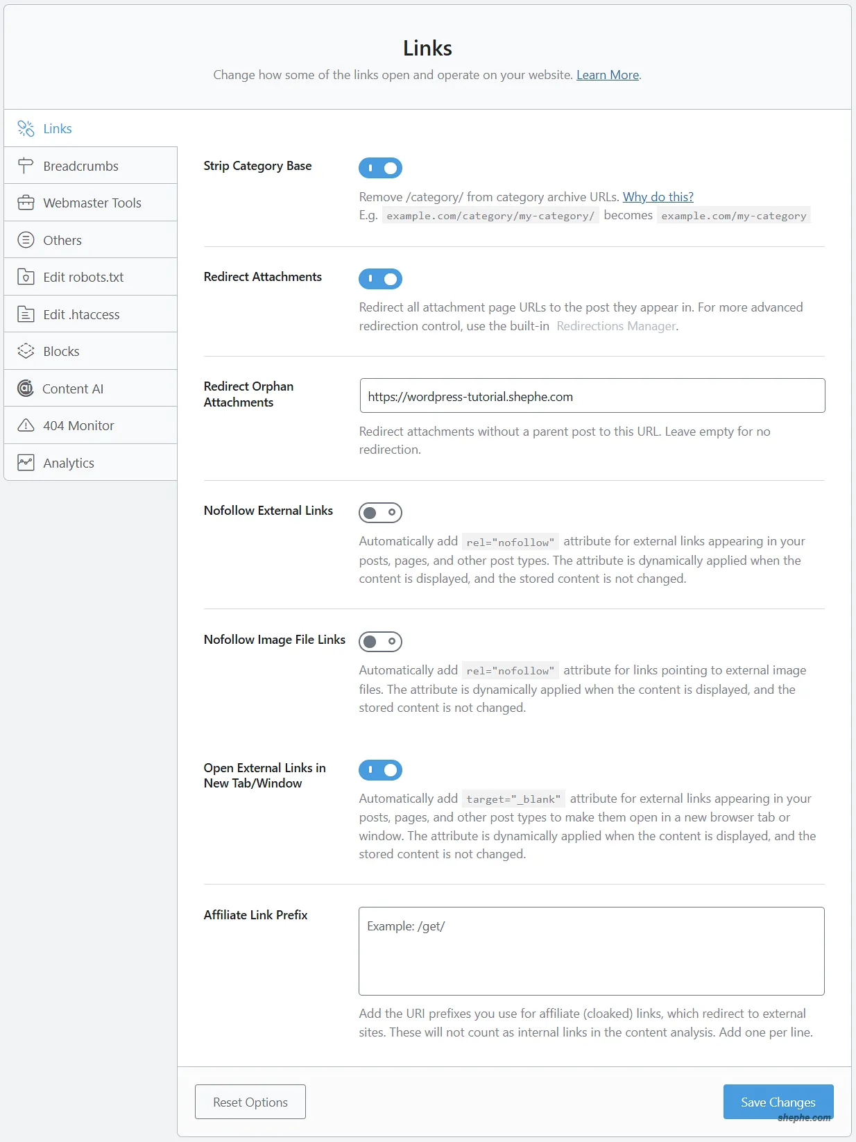 General Settings SEO General Settings