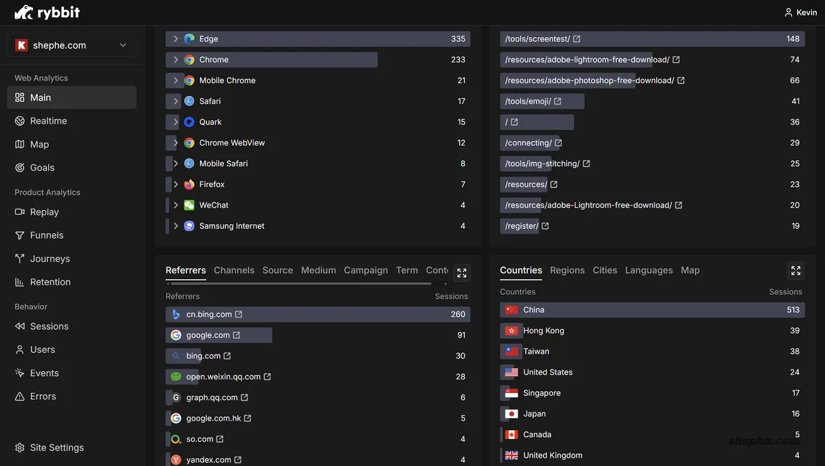 Rybbit Analytics：开源流量统计安装 & 简单体验