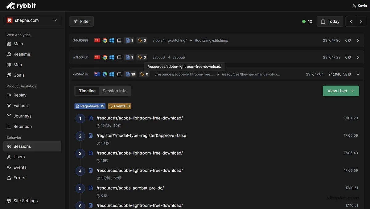 Rybbit Analytics：开源流量统计安装 & 简单体验