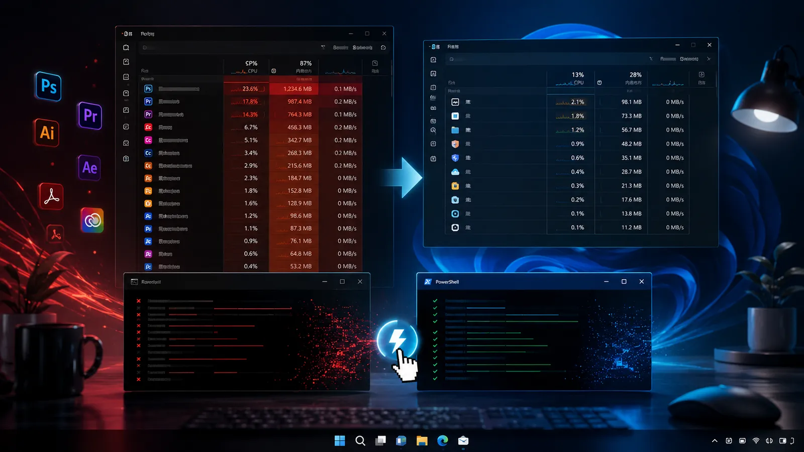 一键关闭 Adobe Creative Cloud 全部后台进程脚本